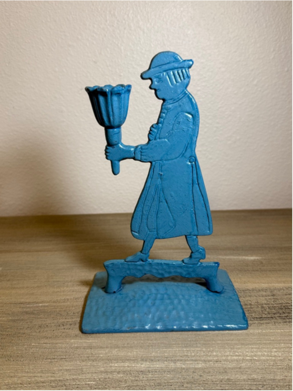 Vintage cast iron candle holder silhouette Cottagecore Colonial rustic